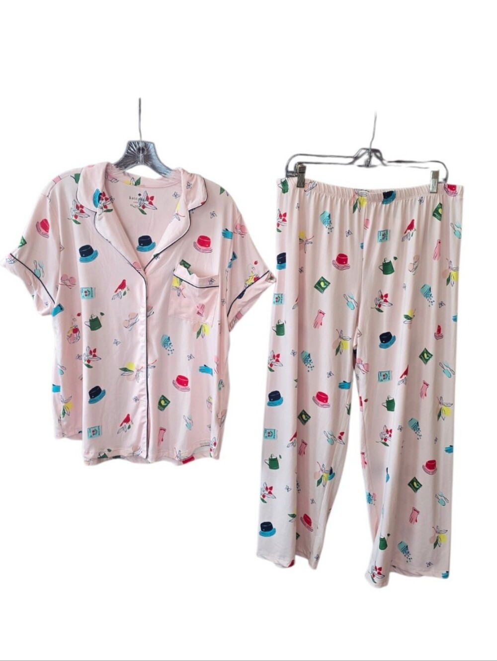 Kate Spade New York Light Pink Two Piece Pajama Set XL